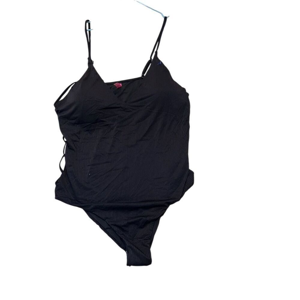 YMI Women's 3XL Black One Piece Swimsuit Lace-Up Sides - Picture 2 of 6